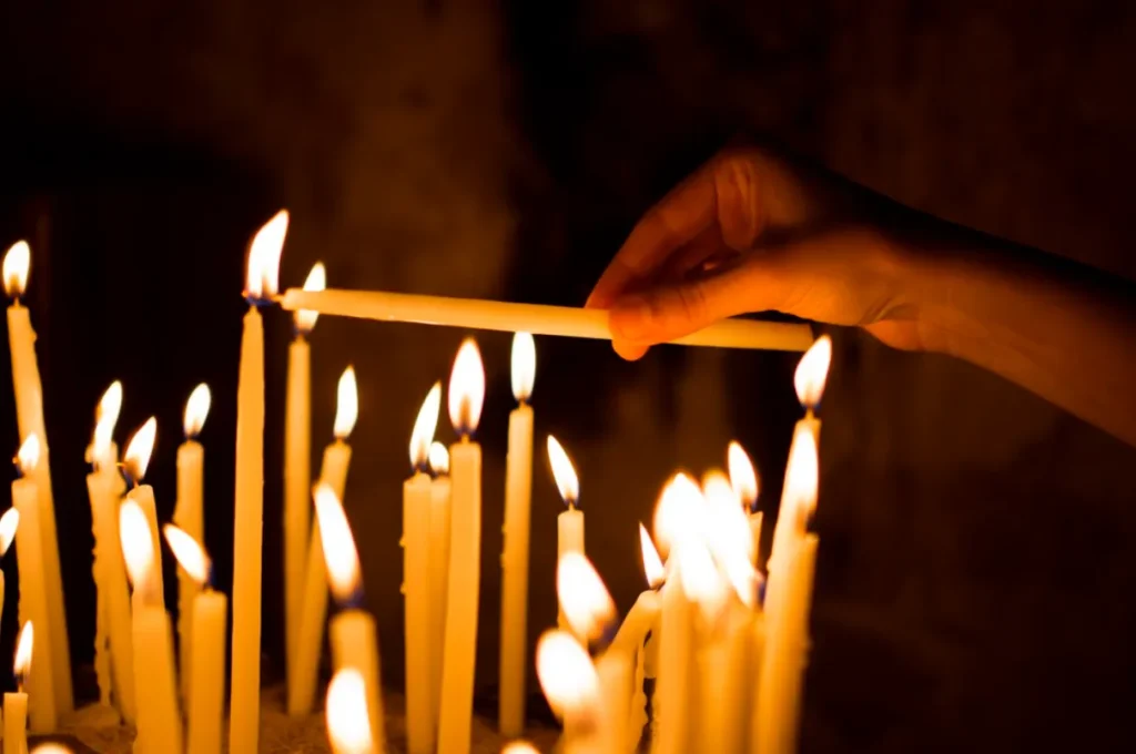 candles with prayers